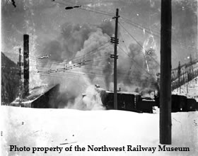 Rotary clears snow near the steam boiler plant in Wellington.