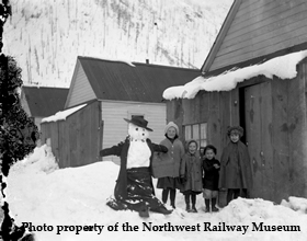 Children making snowman